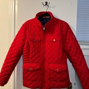 Tommy Hilfiger Red Quilted Puffer Jacket